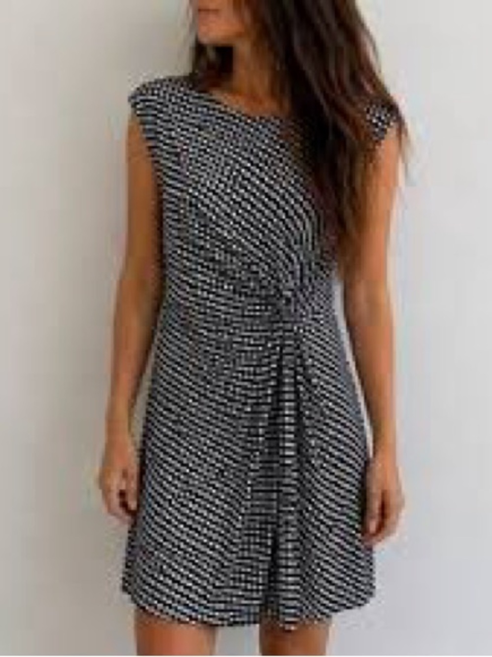 212 Collection Black & White Dot Twist midi dress